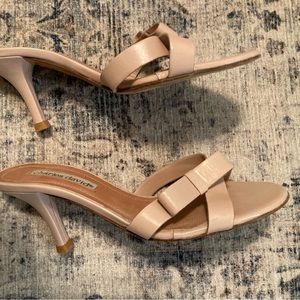 Pink-Nude Charles David open toe pump, very good pre-worn